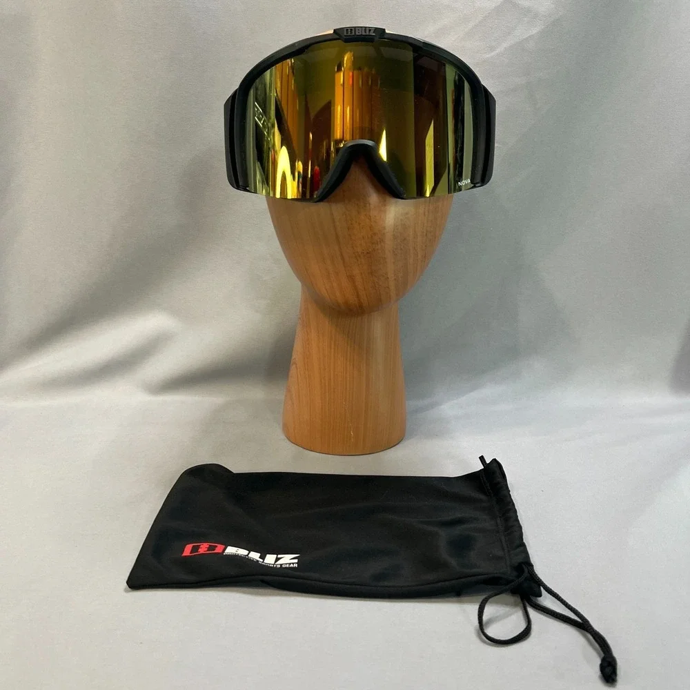 Bliz Nova Unisex Black Frame And Golden Lens Protective Sports Gear Ski Goggles